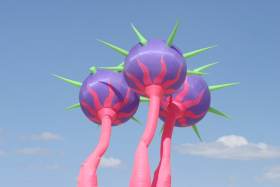 Detail on inflatable alien plant
