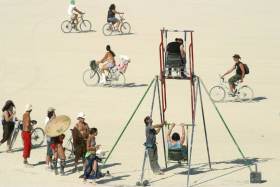 Pedal powered 2-person swing was always popular
